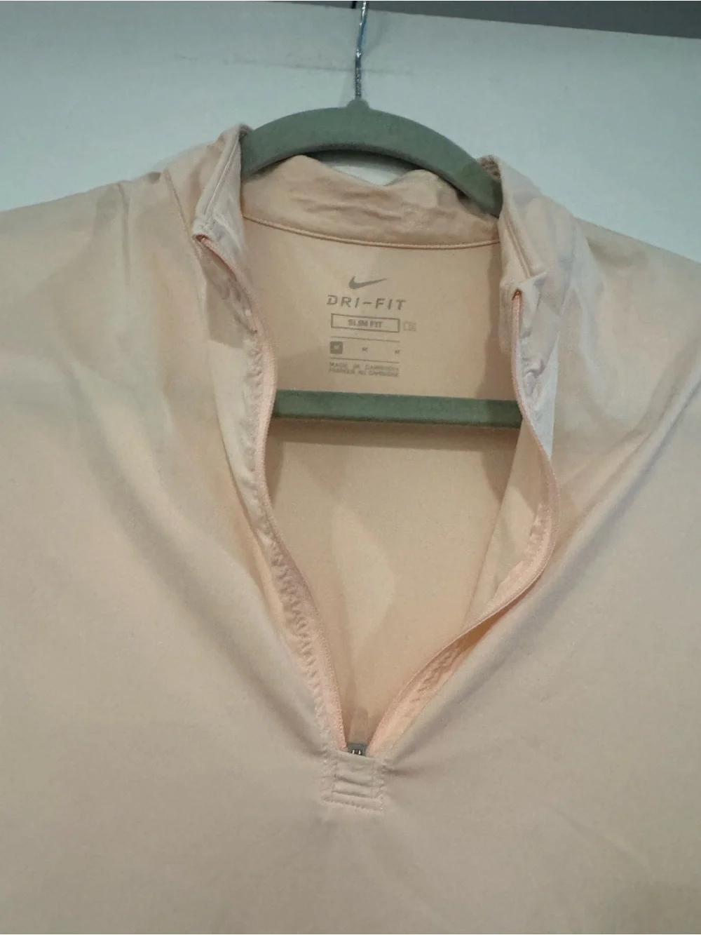 Nike Dri-FIT Light Peach Quarter-Zip Long Sleeve Top Medium ASG 2021